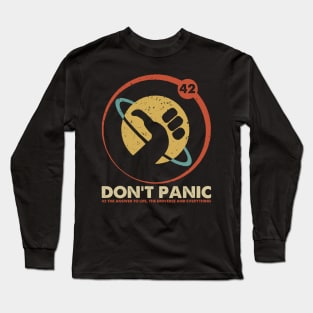 Don't Panic Funny Gift 42 Answer to Life Universe Everything Long Sleeve T-Shirt